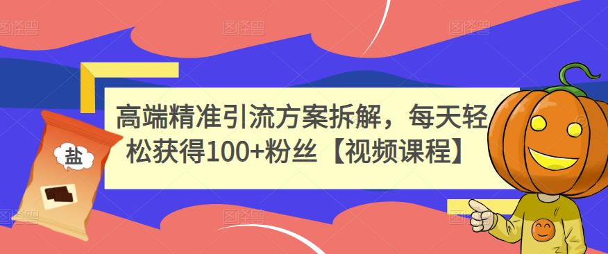 高端精准引流方案拆解，每天轻松获得100 粉丝【视频课程】-轻创网