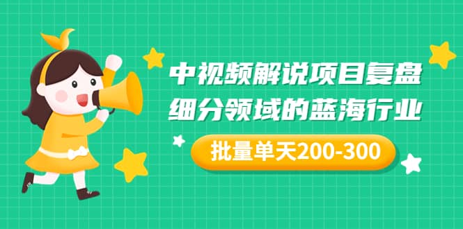 某付费文章：中视频解说项目复盘：细分领域的蓝海行业 批量单天200-300收益-轻创网