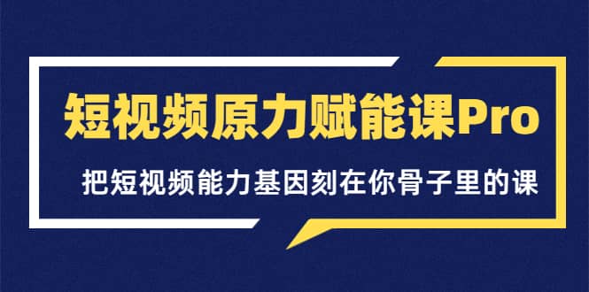 短视频原力赋能课Pro，把短视频能力基因刻在你骨子里的课（价值4999元）-轻创网