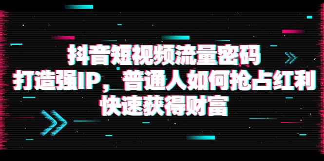 抖音短视频流量密码：打造强IP，普通人如何抢占红利，快速获得财富-轻创网