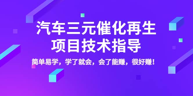 汽车三元催化再生项目技术指导，简单易学，学了就会，会了能赚，很好赚！-轻创网