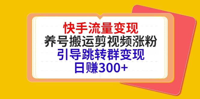 快手流量变现，养号搬运剪视频涨粉，引导跳转群变现日赚300-轻创网