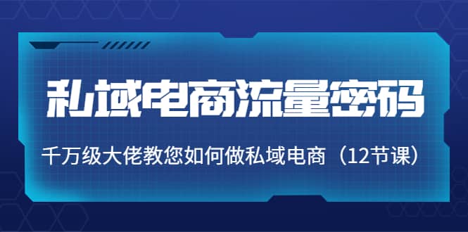 私域电商流量密码：千万级大佬教您如何做私域电商（12节课）-轻创网