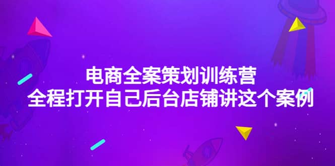 电商全案策划训练营：全程打开自己后台店铺讲这个案例（9节课时）-轻创网