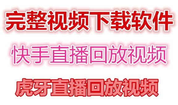 快手直播回放视频/虎牙直播回放视频完整下载(电脑软件 视频教程)-轻创网