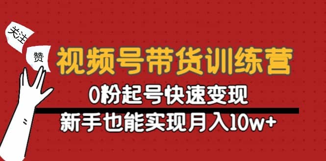 视频号带货训练营：0粉起号快速变现-轻创网