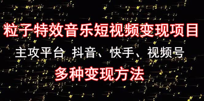 《粒子特效音乐短视频变现项目》主攻平台 抖音、快手、视频号 多种变现方法-轻创网