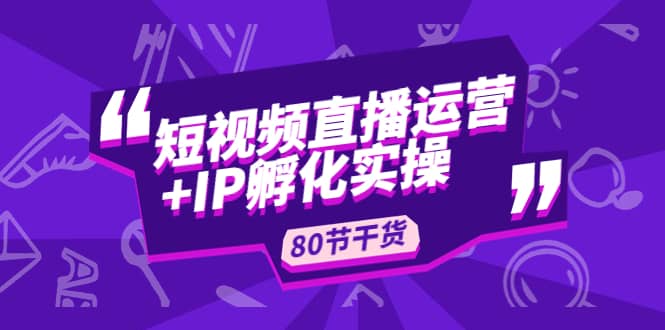 短视频直播运营 IP孵化实战：80节干货实操分享-轻创网