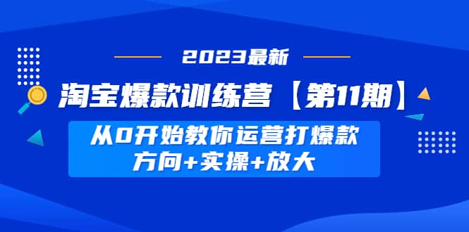 淘宝爆款训练营【第11期】 从0开始教你运营打爆款，方向 实操 放大-轻创网