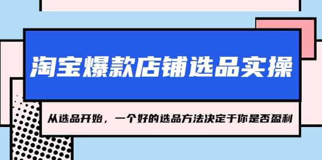 淘宝爆款店铺选品实操，2023从选品开始，一个好的选品方法决定于你是否盈利-轻创网