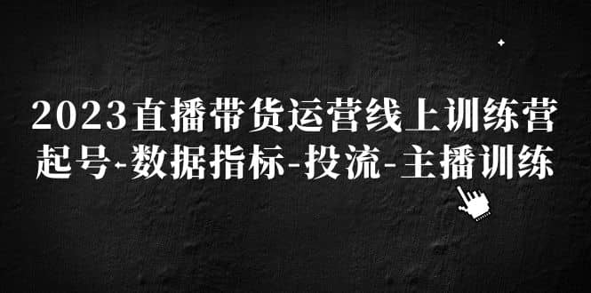 2023直播带货运营线上训练营，起号-数据指标-投流-主播训练-轻创网