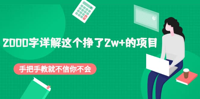 2000字详解这个挣了2w 的项目，手把手教就不信你不会【付费文章】-轻创网