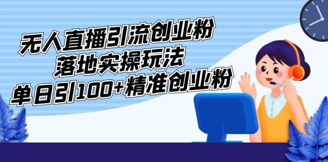 外面收费3980的无人直播引流创业粉落地实操玩法，单日引100 精准创业粉-轻创网