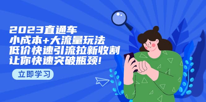 2023直通小成本 大流量玩法，低价快速引流拉新收割，让你快速突破瓶颈-轻创网