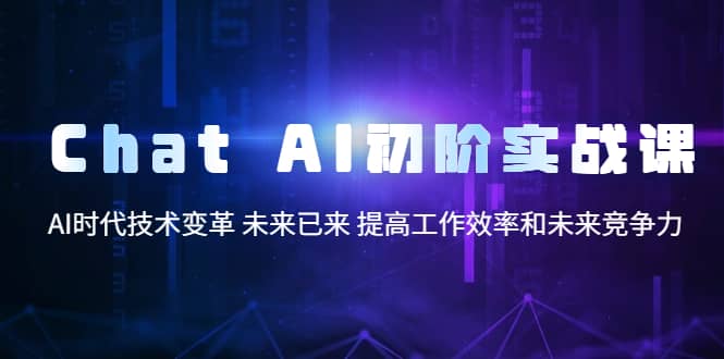 Chat AI初阶实战课，AI时代技术变革 未来已来 提高工作效率和未来竞争力-轻创网