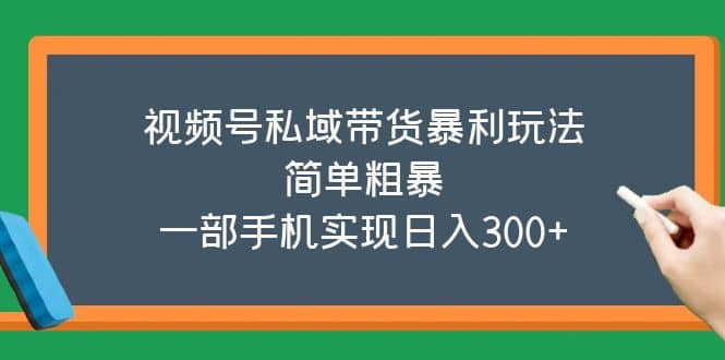 视频号私域带货暴利玩法，简单粗暴-轻创网