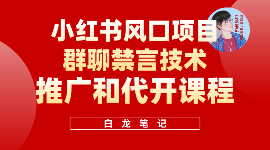 小红书风口项目日入300 ，小红书群聊禁言技术代开项目，适合新手操作-轻创网