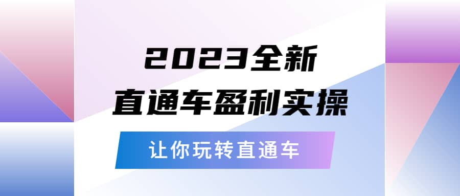 2023全新直通车·盈利实操：从底层，策略到搭建，让你玩转直通车-轻创网