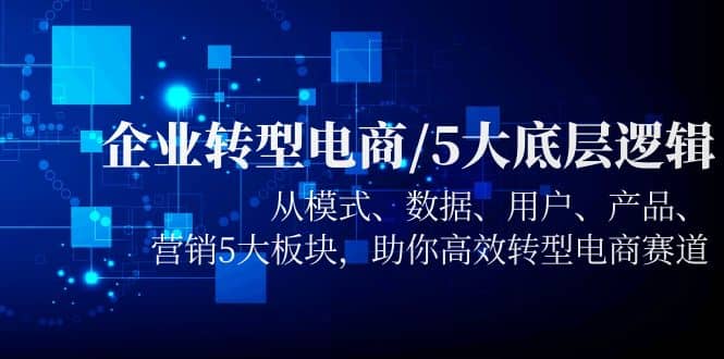 企业转型电商/5大底层逻辑，从模式 数据 用户 产品 营销5大板块，高效转型-轻创网