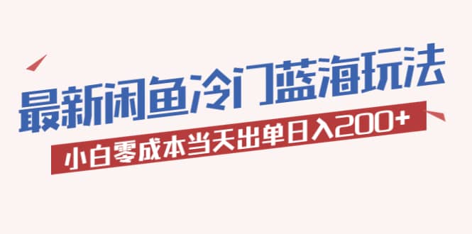 2023最新闲鱼冷门蓝海玩法，小白零成本当天出单日入200-轻创网