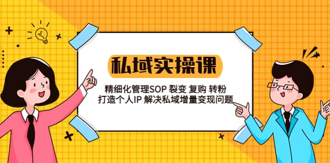 私域实战课程：精细化管理SOP 裂变 复购 转粉 打造个人IP 私域增量变现问题-轻创网