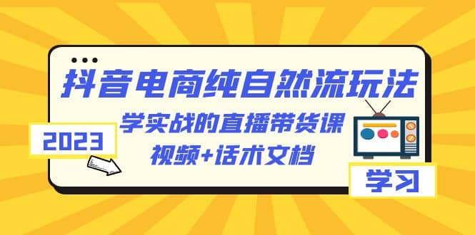 2023抖音电商·纯自然流玩法：学实战的直播带货课，视频 话术文档-轻创网