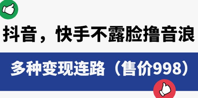 抖音，快手不露脸撸音浪项目，多种变现连路（售价998）-轻创网