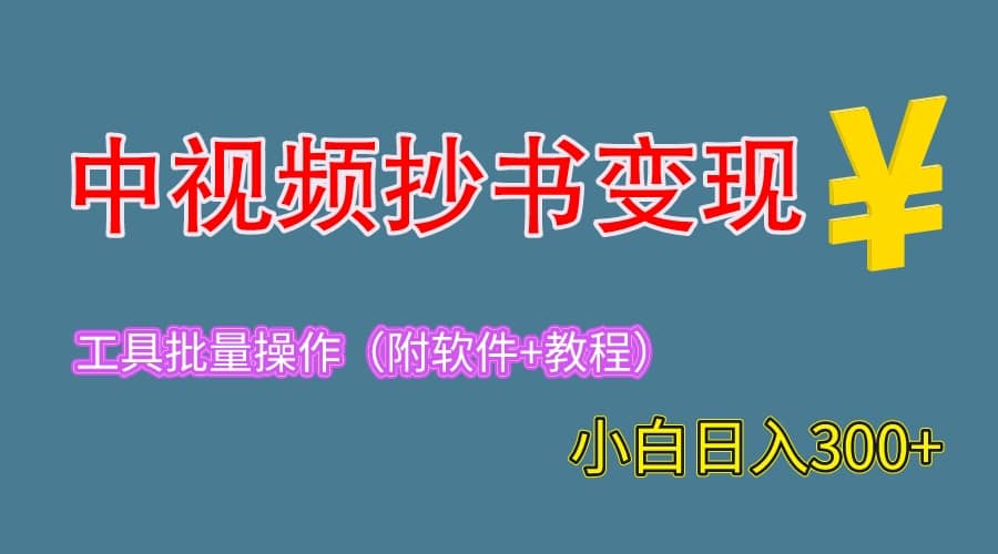 2023中视频抄书变现（附工具 教程），一天300 ，特别适合新手操作的副业-轻创网