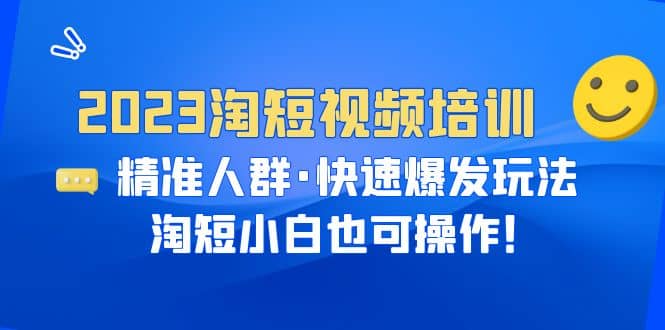 2023淘短视频培训：精准人群·快速爆发玩法，淘短小白也可操作-轻创网