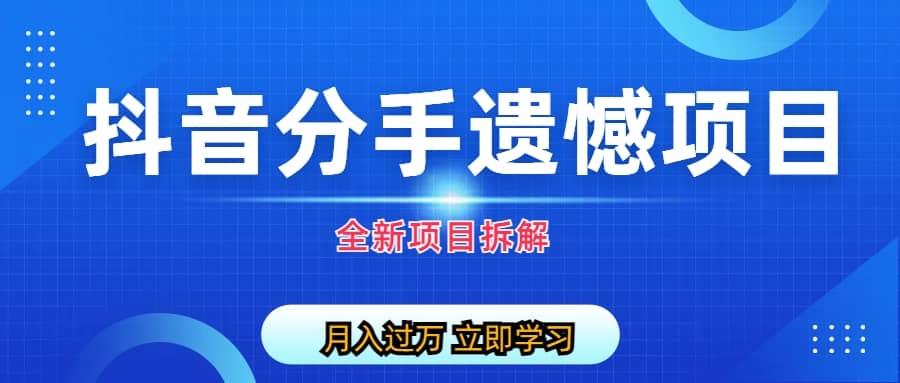 自媒体抖音分手遗憾项目私域项目拆解-轻创网