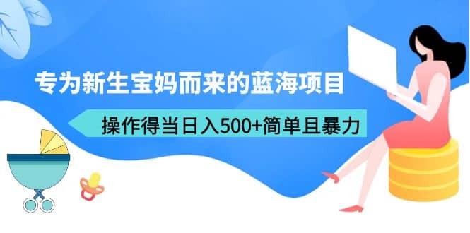 专为新生宝妈而来的蓝海项目，操作得当日入500 简单且暴力（教程 工具）-轻创网