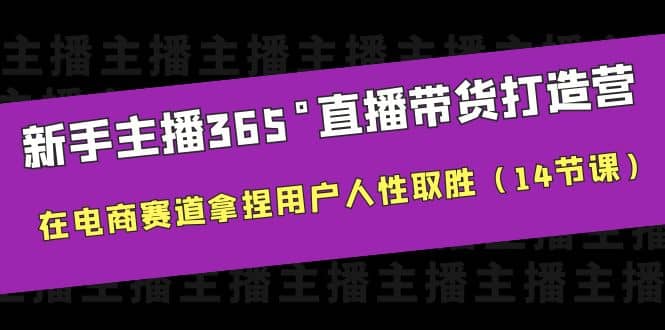 新手主播365°直播带货·打造营，在电商赛道拿捏用户人性取胜（14节课）-轻创网