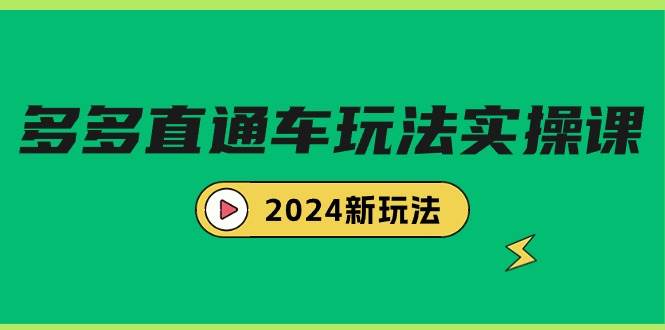 多多直通车玩法实战课，2024新玩法（7节课）-轻创网