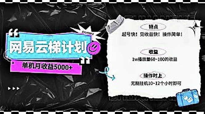 2024网易云云梯计划 单机日300+ 无脑月入5000+-轻创网