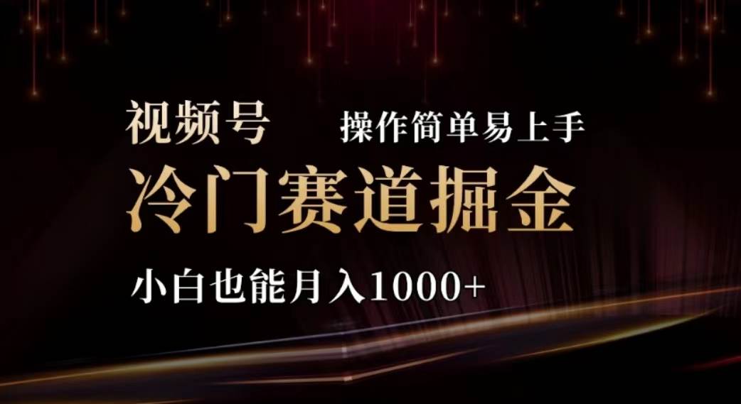 2024视频号冷门赛道掘金，操作简单轻松上手，小白也能月入1000+-轻创网